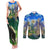 Edelweiss Flower Switzerland Mountain Couples Matching Tank Maxi Dress and Long Sleeve Button Shirt - Wonder Print Shop
