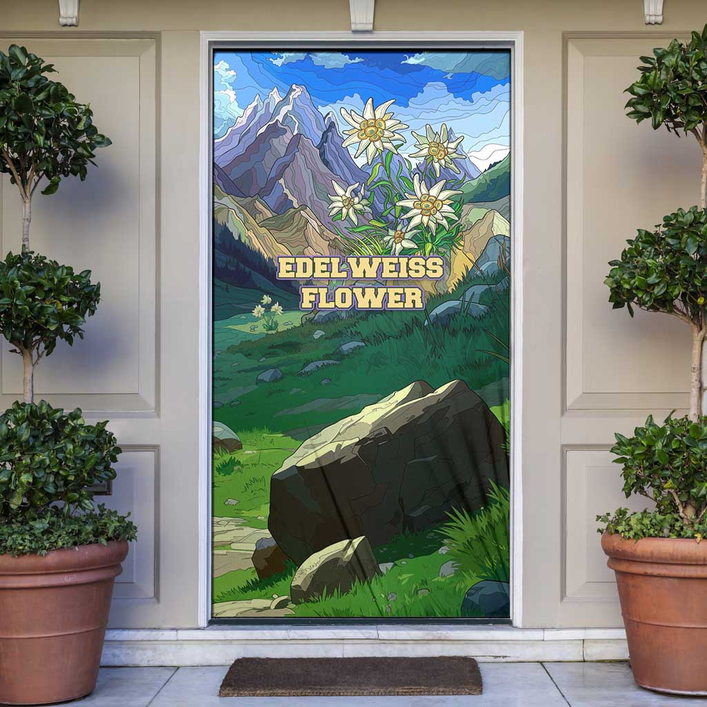 Edelweiss Flower Switzerland Mountain Door Cover - Wonder Print Shop