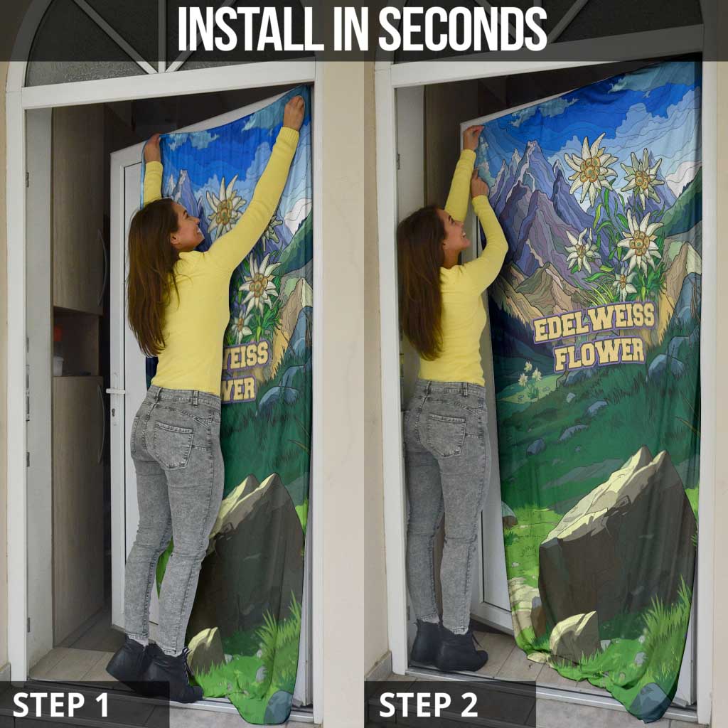 Edelweiss Flower Switzerland Mountain Door Cover - Wonder Print Shop