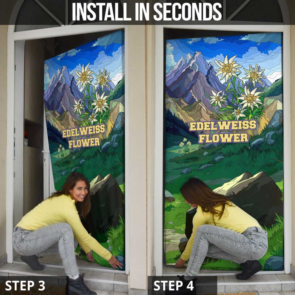 Edelweiss Flower Switzerland Mountain Door Cover - Wonder Print Shop