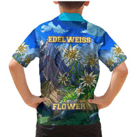 Edelweiss Flower Switzerland Mountain Family Matching Mermaid Dress and Hawaiian Shirt - Wonder Print Shop