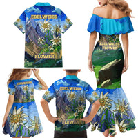 Edelweiss Flower Switzerland Mountain Family Matching Mermaid Dress and Hawaiian Shirt - Wonder Print Shop