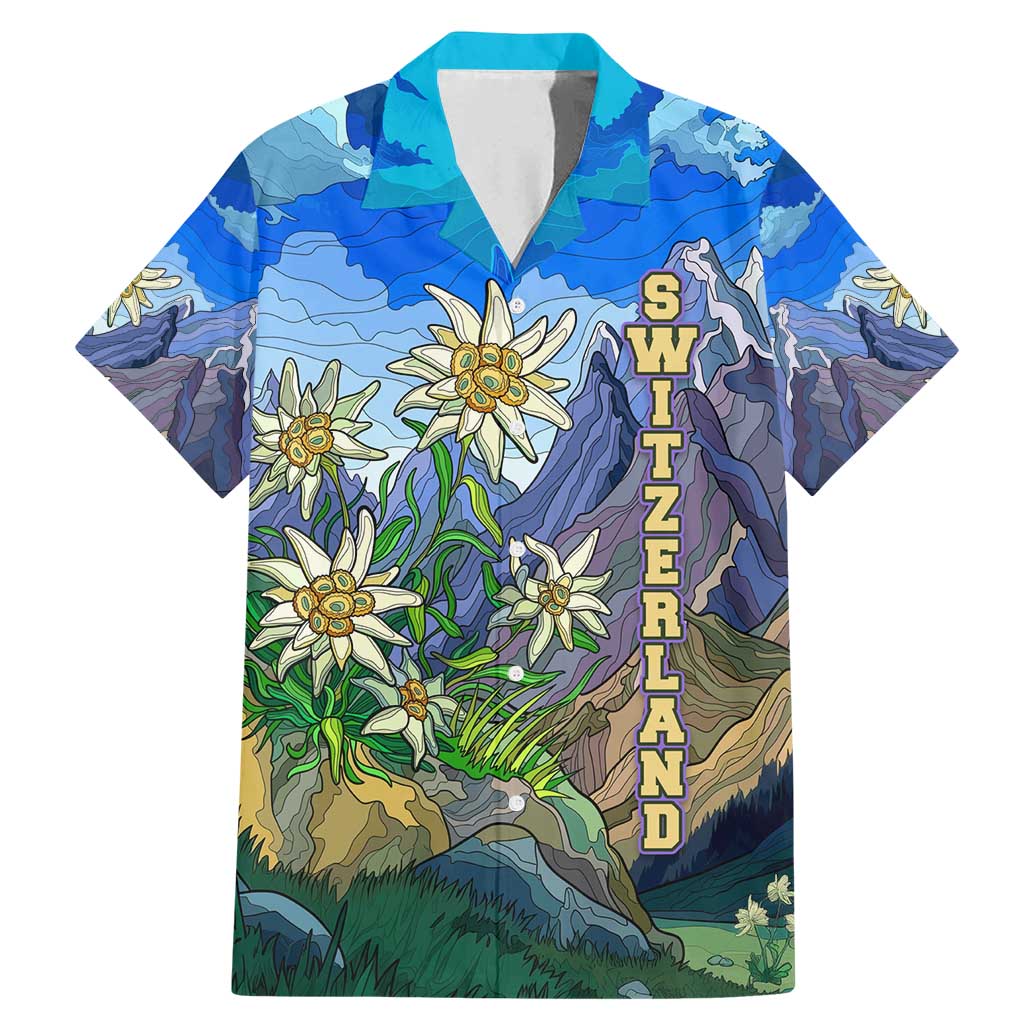 Edelweiss Flower Switzerland Mountain Family Matching Mermaid Dress and Hawaiian Shirt - Wonder Print Shop