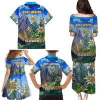 Edelweiss Flower Switzerland Mountain Family Matching Puletasi and Hawaiian Shirt - Wonder Print Shop