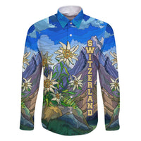 Edelweiss Flower Switzerland Mountain Family Matching Short Sleeve Bodycon Dress and Hawaiian Shirt - Wonder Print Shop