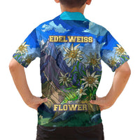 Edelweiss Flower Switzerland Mountain Family Matching Summer Maxi Dress and Hawaiian Shirt - Wonder Print Shop