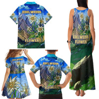 Edelweiss Flower Switzerland Mountain Family Matching Tank Maxi Dress and Hawaiian Shirt - Wonder Print Shop