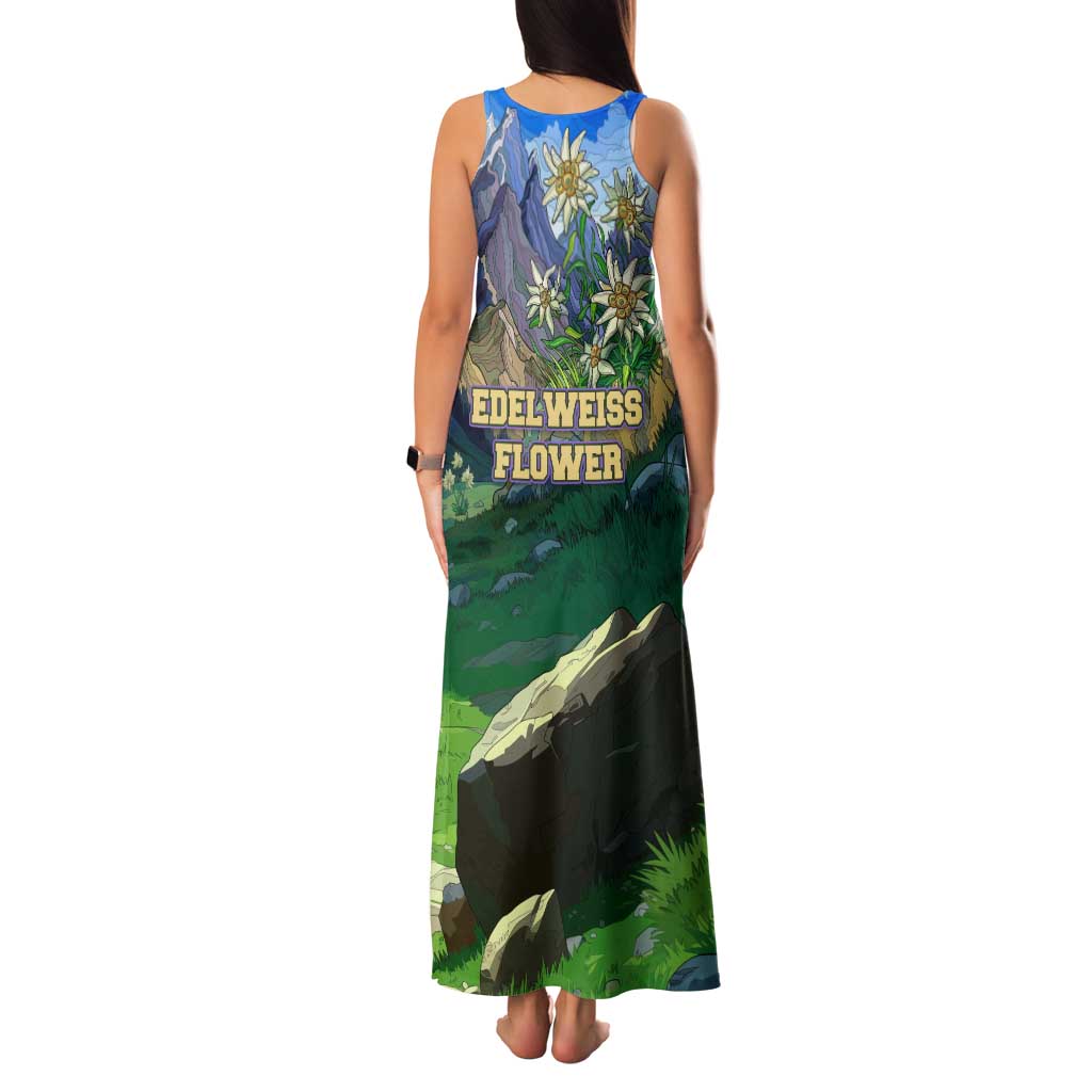 Edelweiss Flower Switzerland Mountain Family Matching Tank Maxi Dress and Hawaiian Shirt - Wonder Print Shop