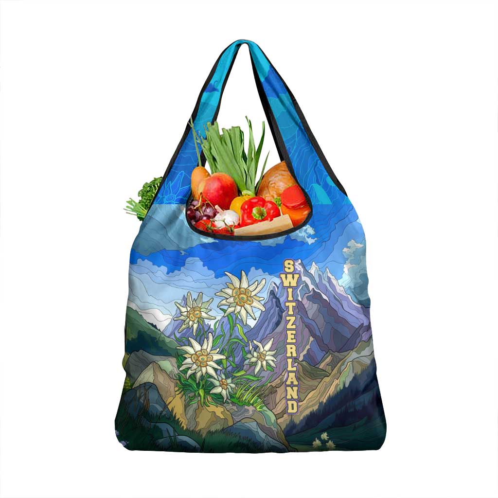 Edelweiss Flower Switzerland Mountain Grocery Bag - Wonder Print Shop