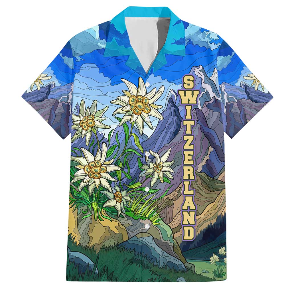 Edelweiss Flower Switzerland Mountain Hawaiian Shirt - Wonder Print Shop