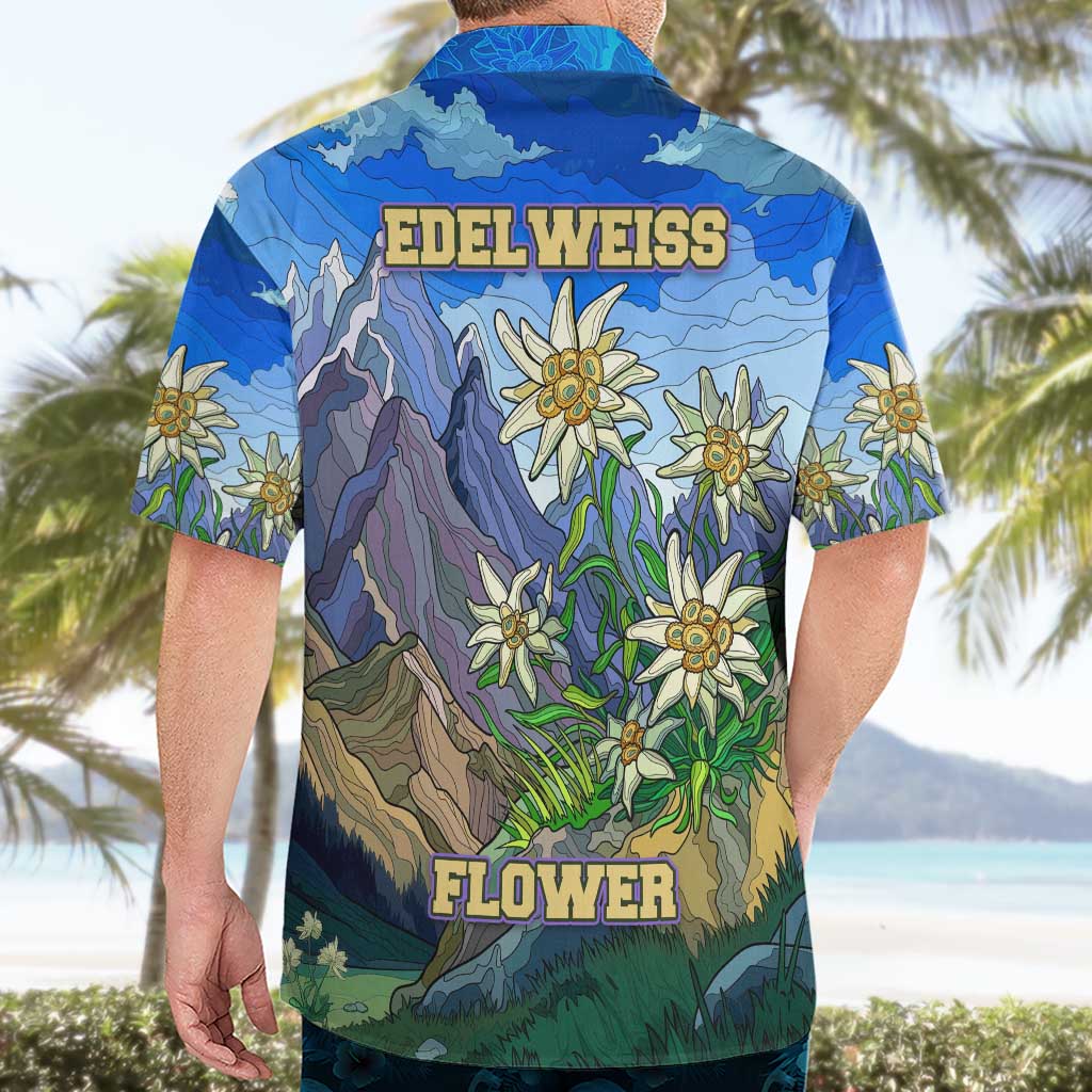Edelweiss Flower Switzerland Mountain Hawaiian Shirt - Wonder Print Shop