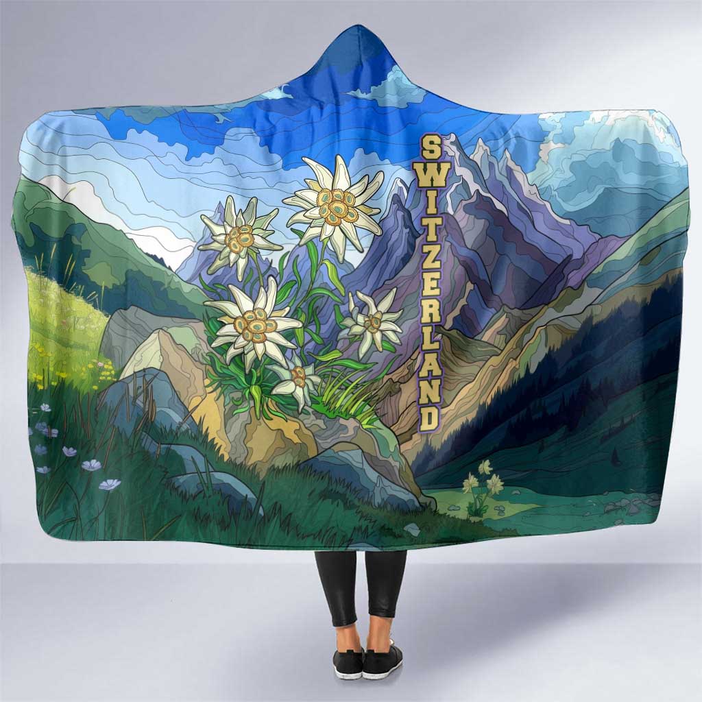 Edelweiss Flower Switzerland Mountain Hooded Blanket - Wonder Print Shop