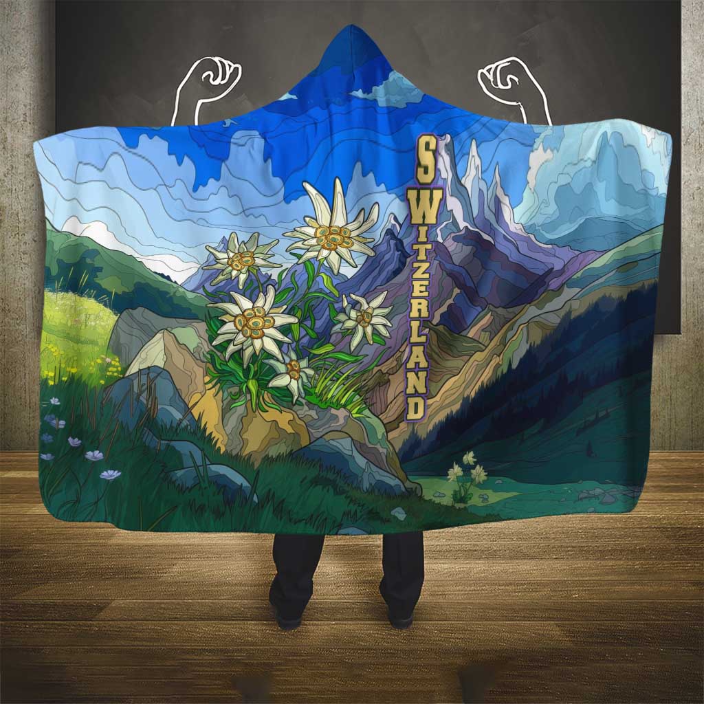 Edelweiss Flower Switzerland Mountain Hooded Blanket - Wonder Print Shop