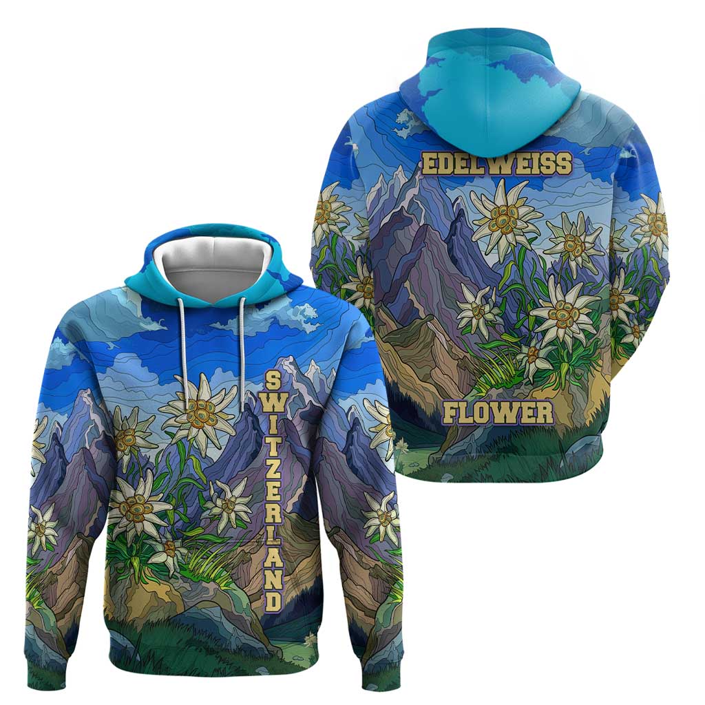 Edelweiss Flower Switzerland Mountain Hoodie - Wonder Print Shop