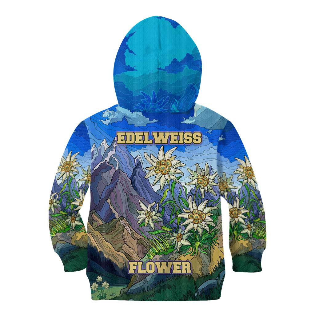 Edelweiss Flower Switzerland Mountain Kid Hoodie - Wonder Print Shop