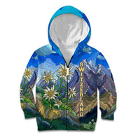 Edelweiss Flower Switzerland Mountain Kid Hoodie - Wonder Print Shop