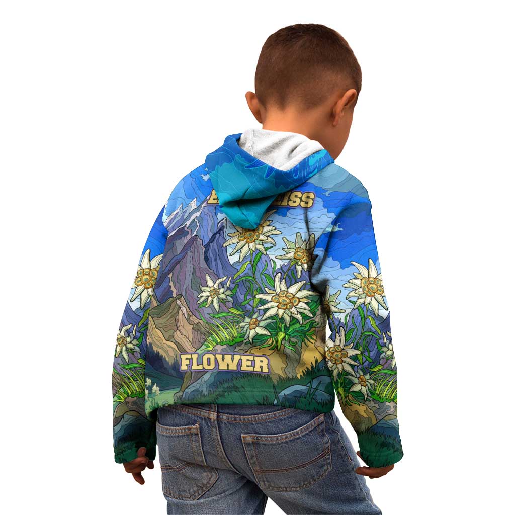 Edelweiss Flower Switzerland Mountain Kid Hoodie - Wonder Print Shop