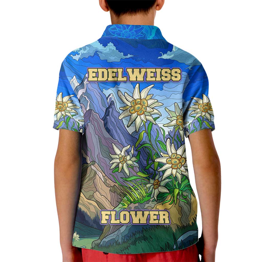Edelweiss Flower Switzerland Mountain Kid Polo Shirt - Wonder Print Shop