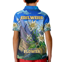 Edelweiss Flower Switzerland Mountain Kid Polo Shirt - Wonder Print Shop