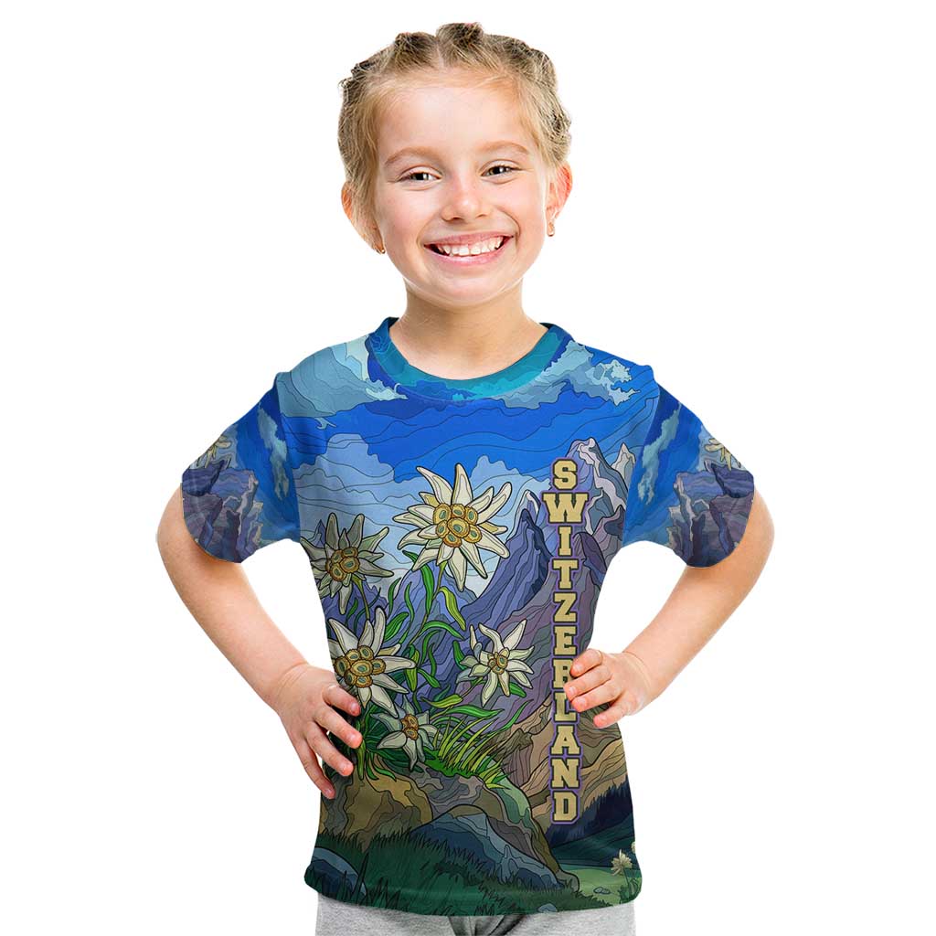 Edelweiss Flower Switzerland Mountain Kid T Shirt - Wonder Print Shop