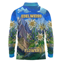 Edelweiss Flower Switzerland Mountain Long Sleeve Polo Shirt - Wonder Print Shop