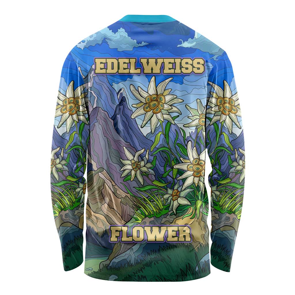 Edelweiss Flower Switzerland Mountain Long Sleeve Shirt - Wonder Print Shop