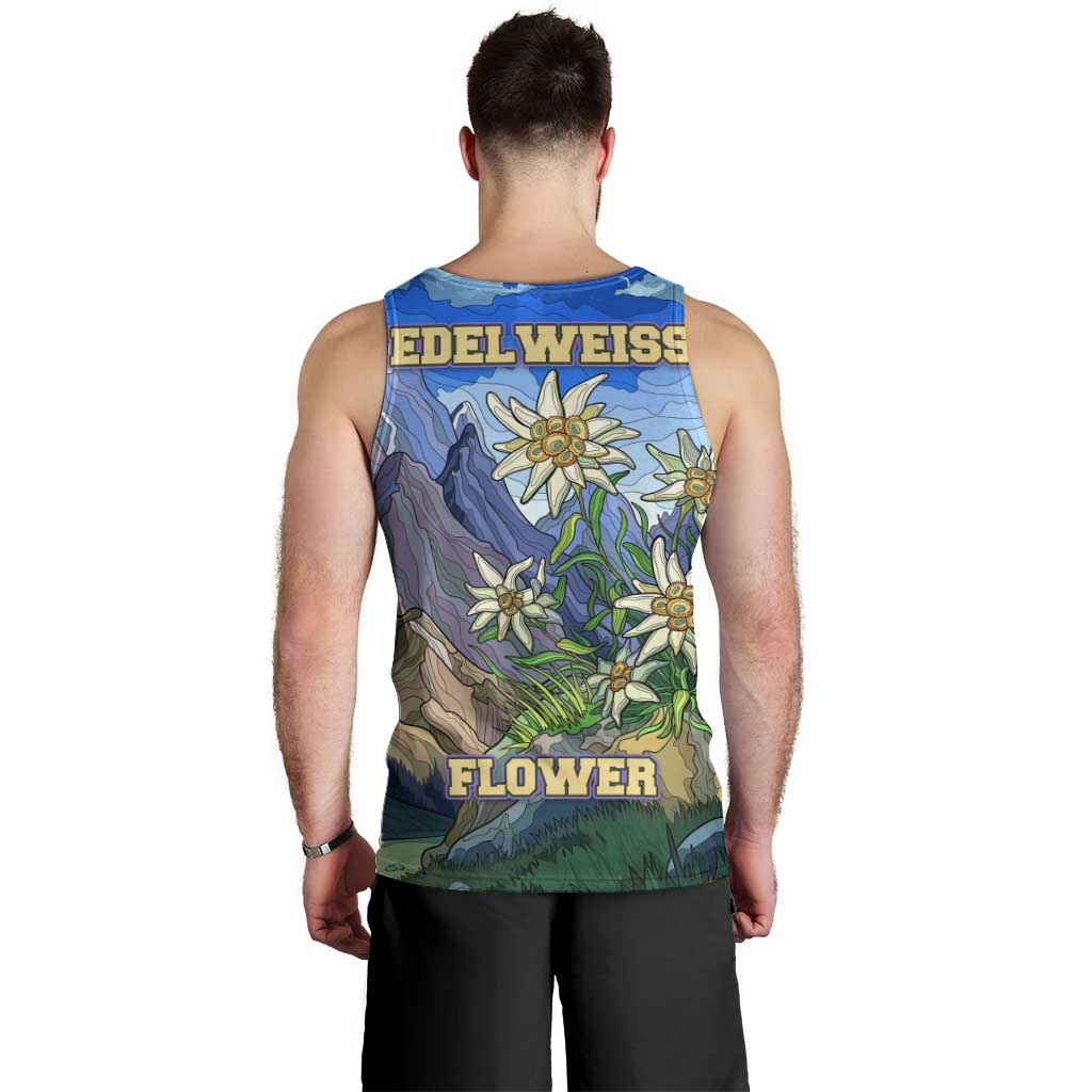Edelweiss Flower Switzerland Mountain Men Tank Top - Wonder Print Shop