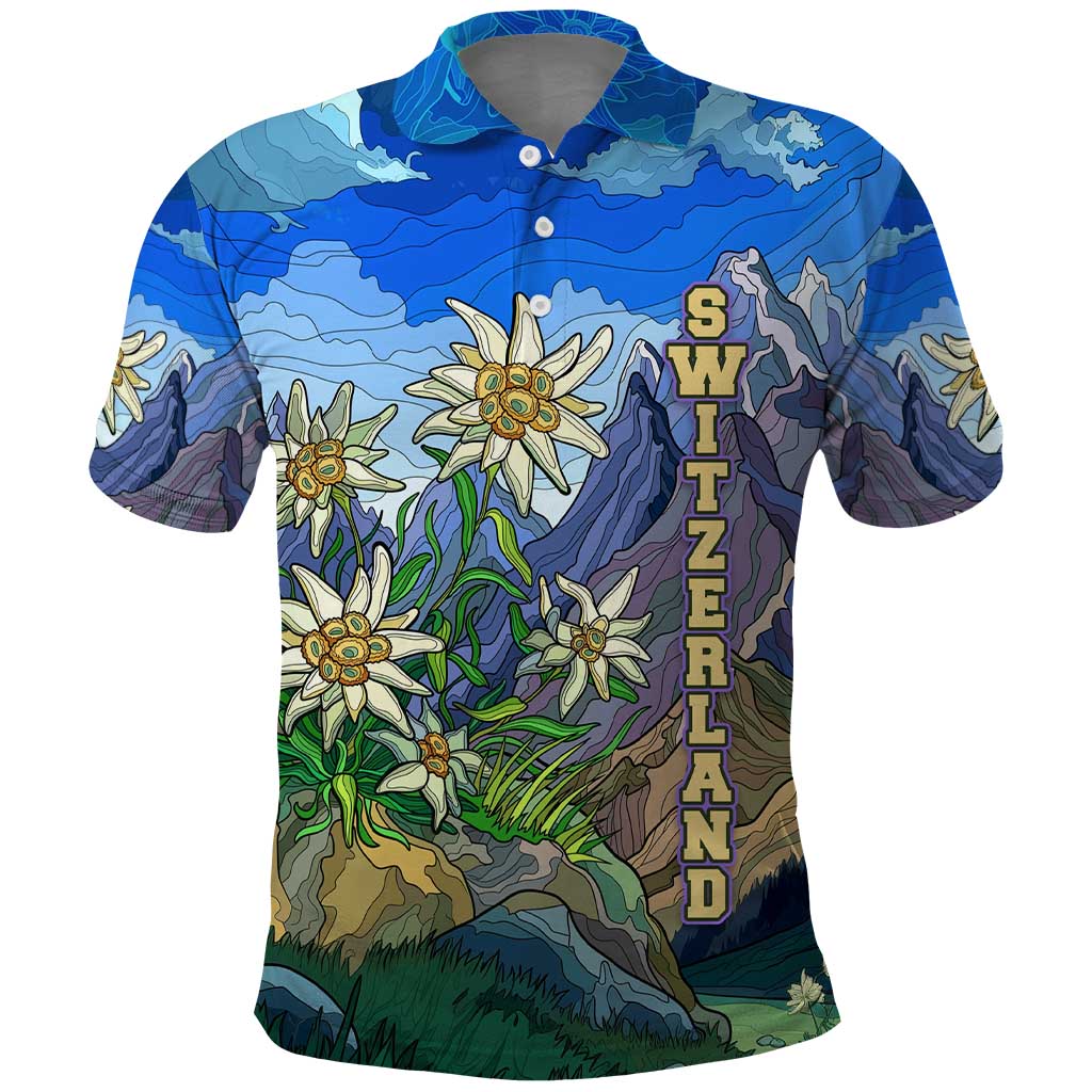 Edelweiss Flower Switzerland Mountain Polo Shirt - Wonder Print Shop