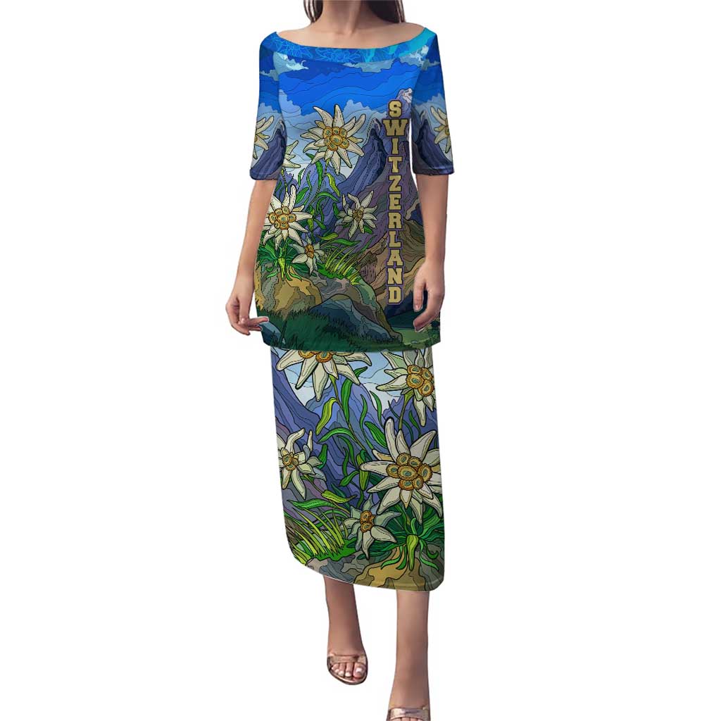 Edelweiss Flower Switzerland Mountain Puletasi - Wonder Print Shop