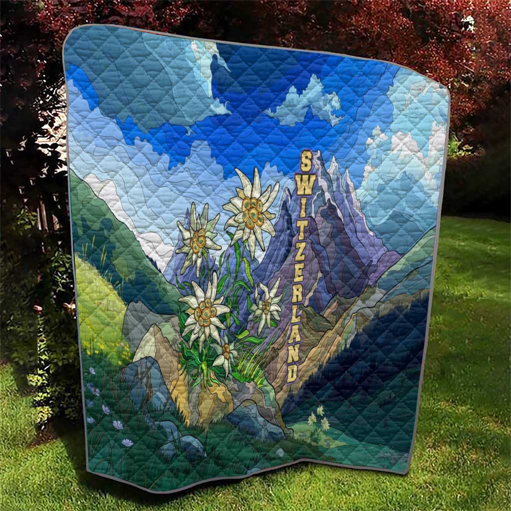 Edelweiss Flower Switzerland Mountain Quilt - Wonder Print Shop