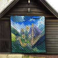 Edelweiss Flower Switzerland Mountain Quilt - Wonder Print Shop