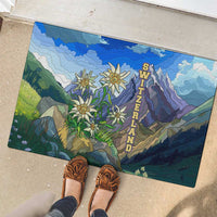 Edelweiss Flower Switzerland Mountain Rubber Doormat - Wonder Print Shop