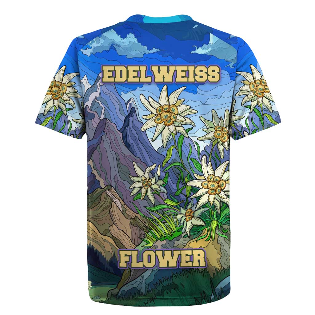 Edelweiss Flower Switzerland Mountain Rugby Jersey - Wonder Print Shop