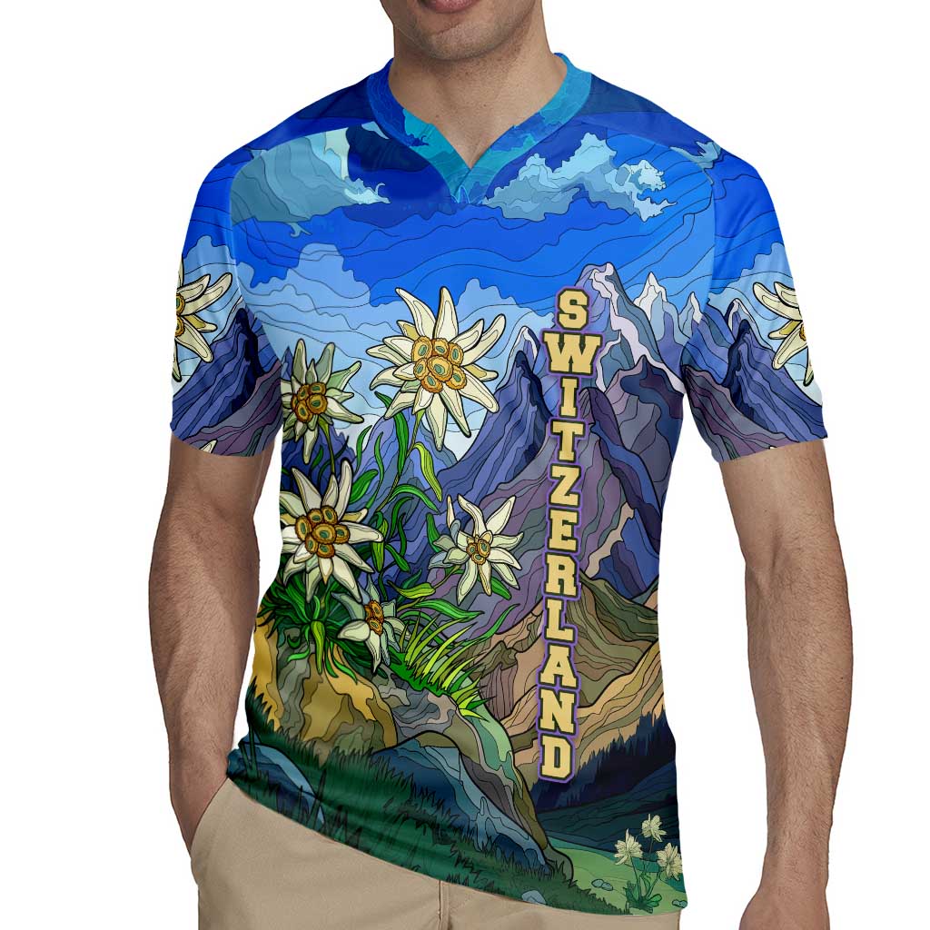 Edelweiss Flower Switzerland Mountain Rugby Jersey - Wonder Print Shop