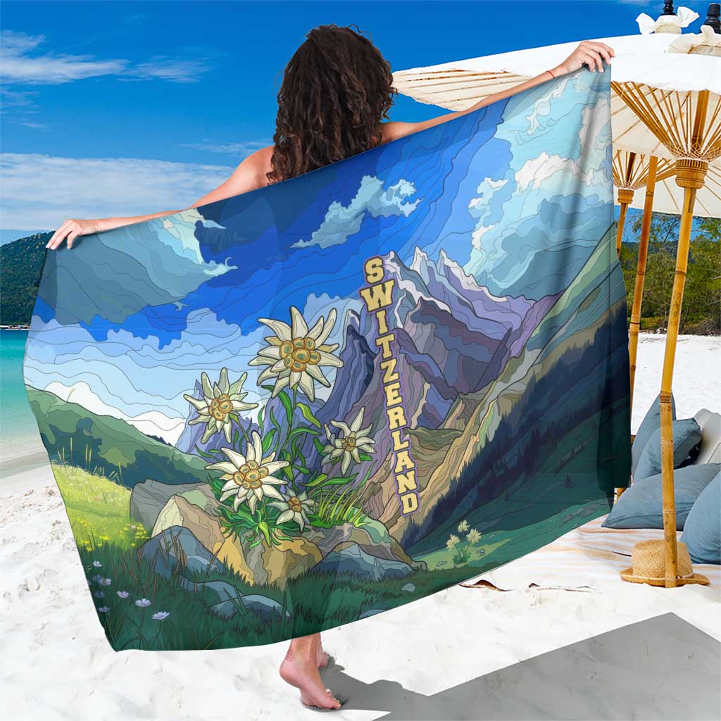Edelweiss Flower Switzerland Mountain Sarong - Wonder Print Shop
