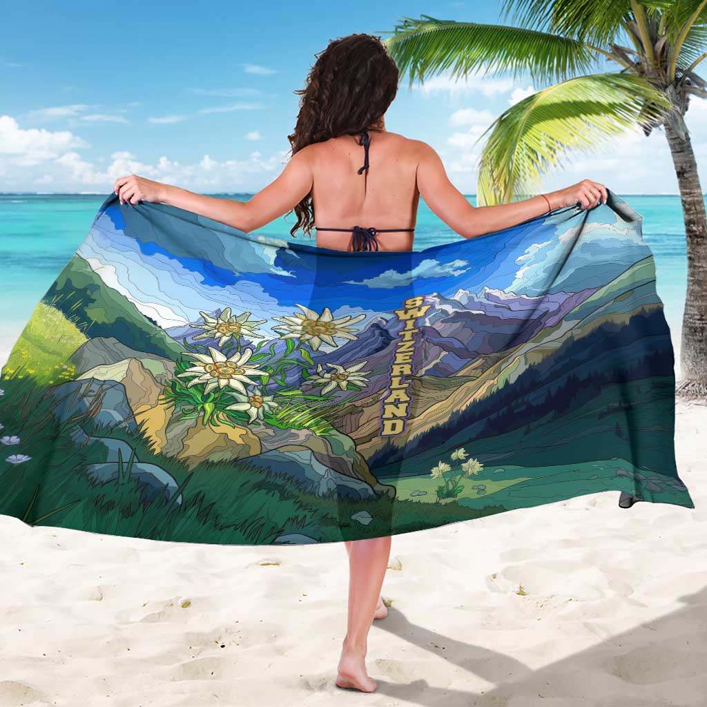 Edelweiss Flower Switzerland Mountain Sarong - Wonder Print Shop