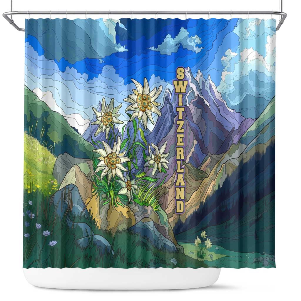 Edelweiss Flower Switzerland Mountain Shower Curtain - Wonder Print Shop