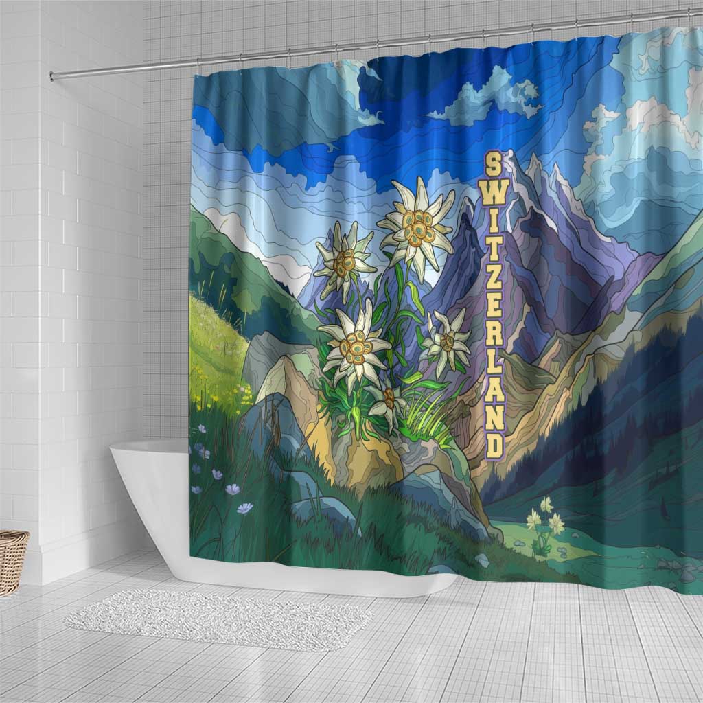 Edelweiss Flower Switzerland Mountain Shower Curtain - Wonder Print Shop