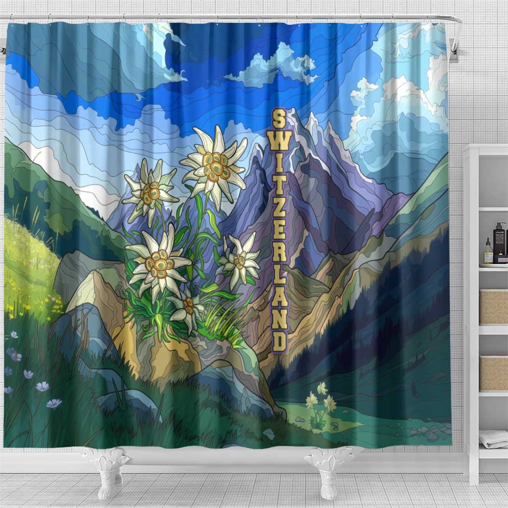 Edelweiss Flower Switzerland Mountain Shower Curtain - Wonder Print Shop