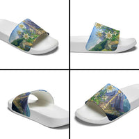 Edelweiss Flower Switzerland Mountain Slide Sandals - Wonder Print Shop