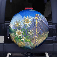 Edelweiss Flower Switzerland Mountain Spare Tire Cover - Wonder Print Shop