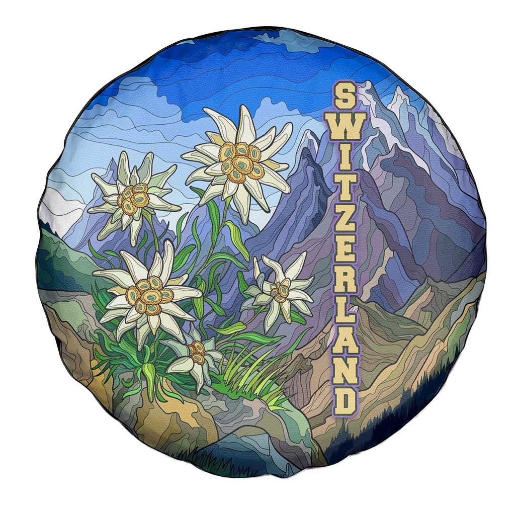 Edelweiss Flower Switzerland Mountain Spare Tire Cover - Wonder Print Shop