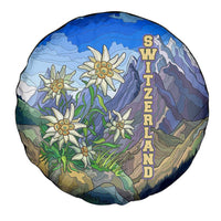 Edelweiss Flower Switzerland Mountain Spare Tire Cover - Wonder Print Shop