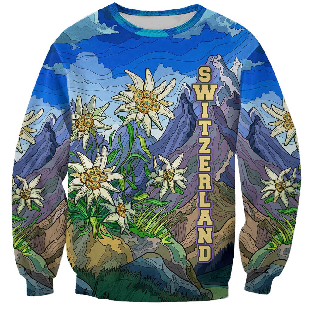 Edelweiss Flower Switzerland Mountain Sweatshirt - Wonder Print Shop