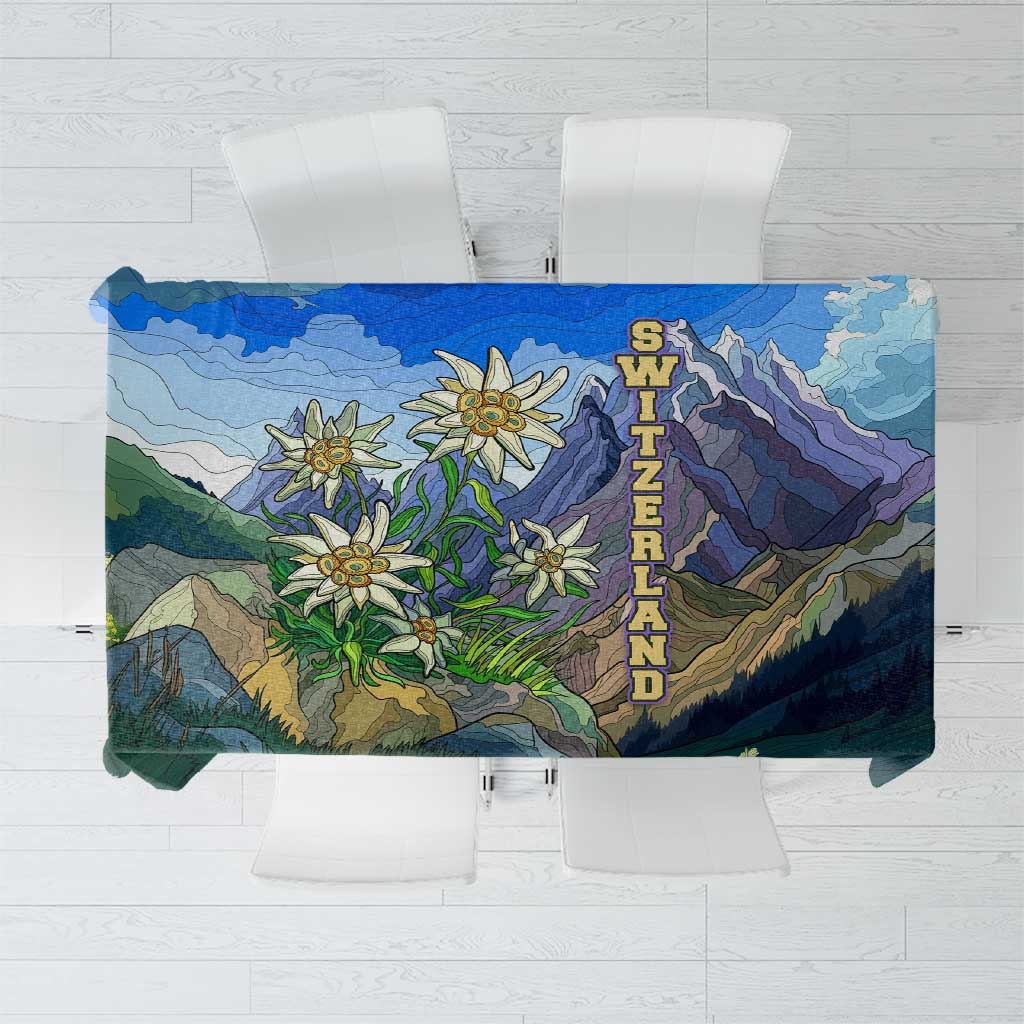 Edelweiss Flower Switzerland Mountain Tablecloth - Wonder Print Shop