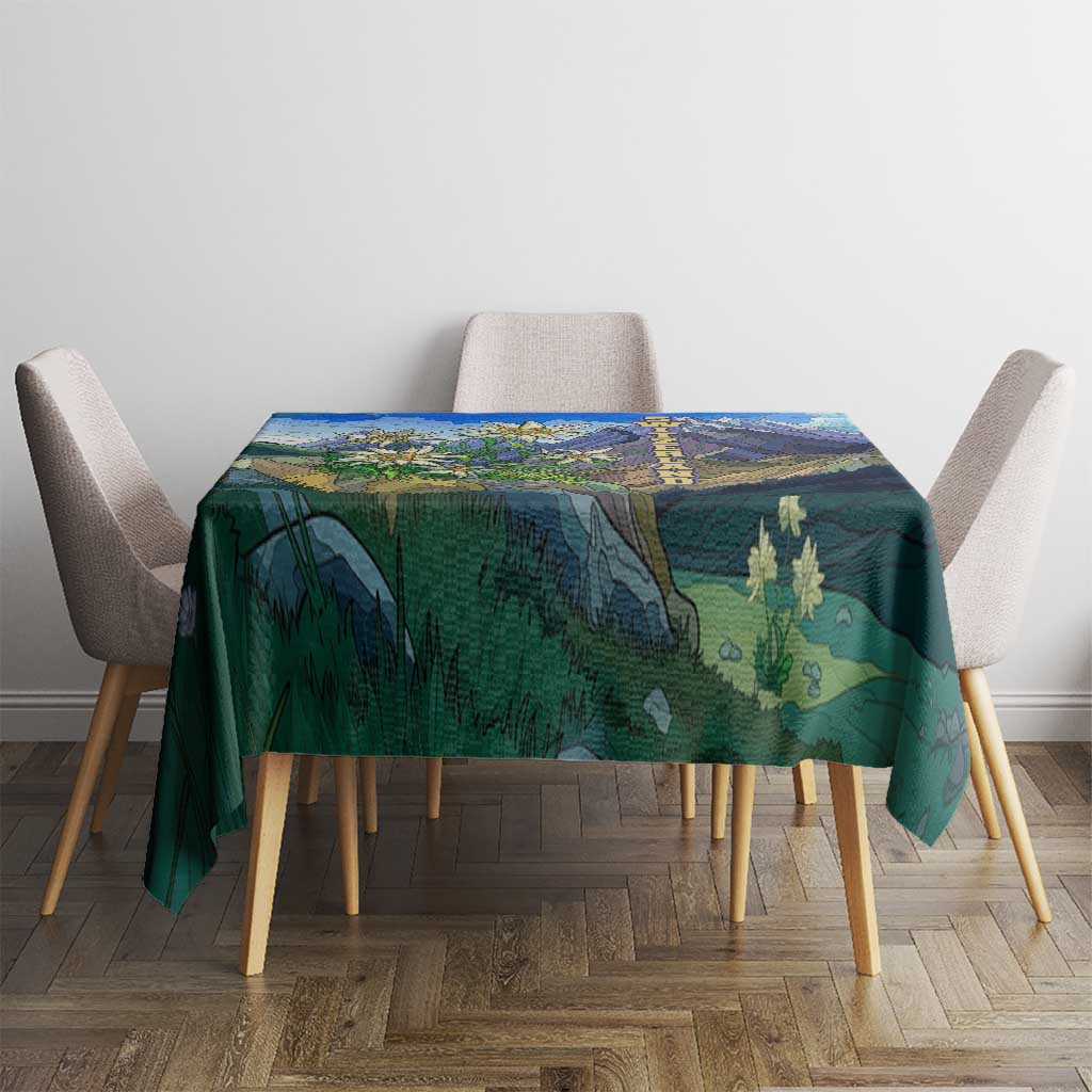 Edelweiss Flower Switzerland Mountain Tablecloth - Wonder Print Shop
