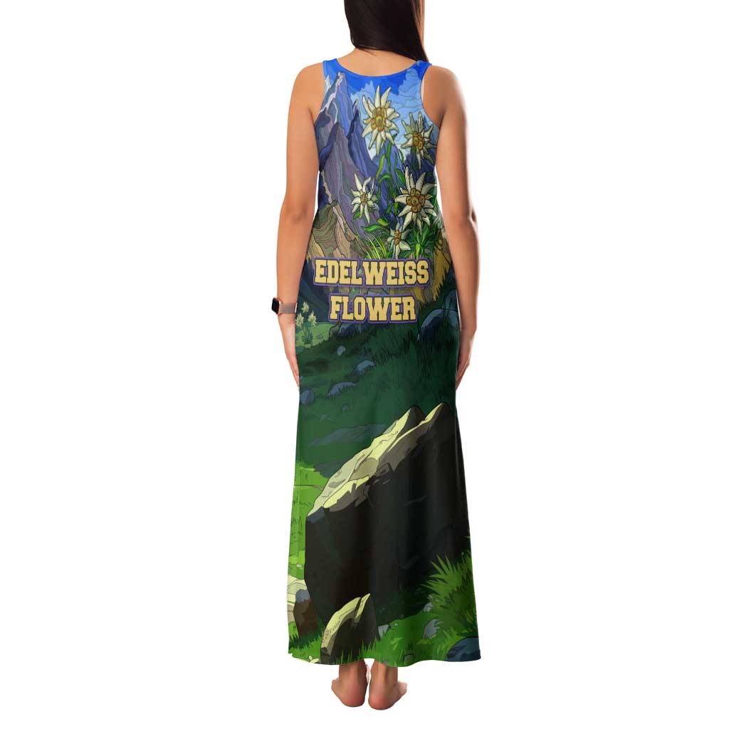 Edelweiss Flower Switzerland Mountain Tank Maxi Dress - Wonder Print Shop