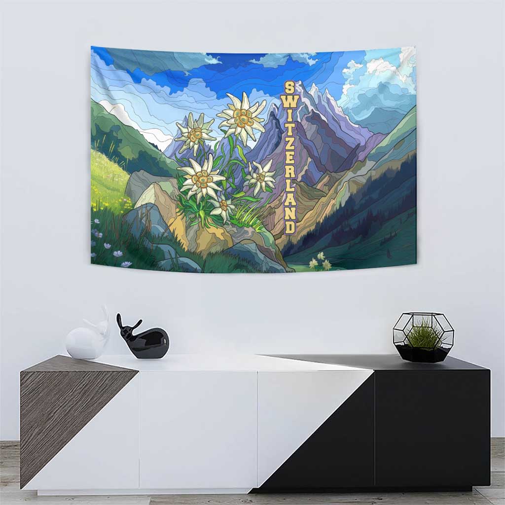 Edelweiss Flower Switzerland Mountain Tapestry - Wonder Print Shop