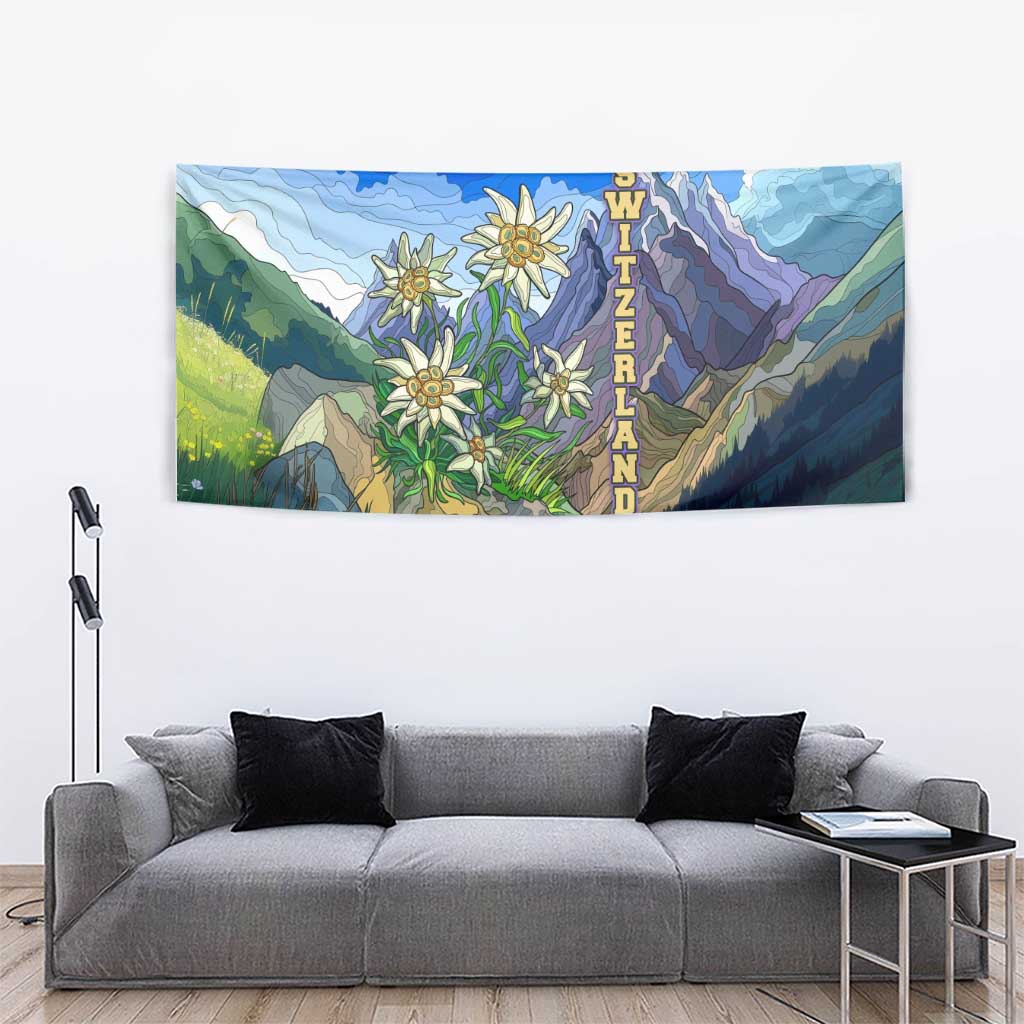 Edelweiss Flower Switzerland Mountain Tapestry - Wonder Print Shop
