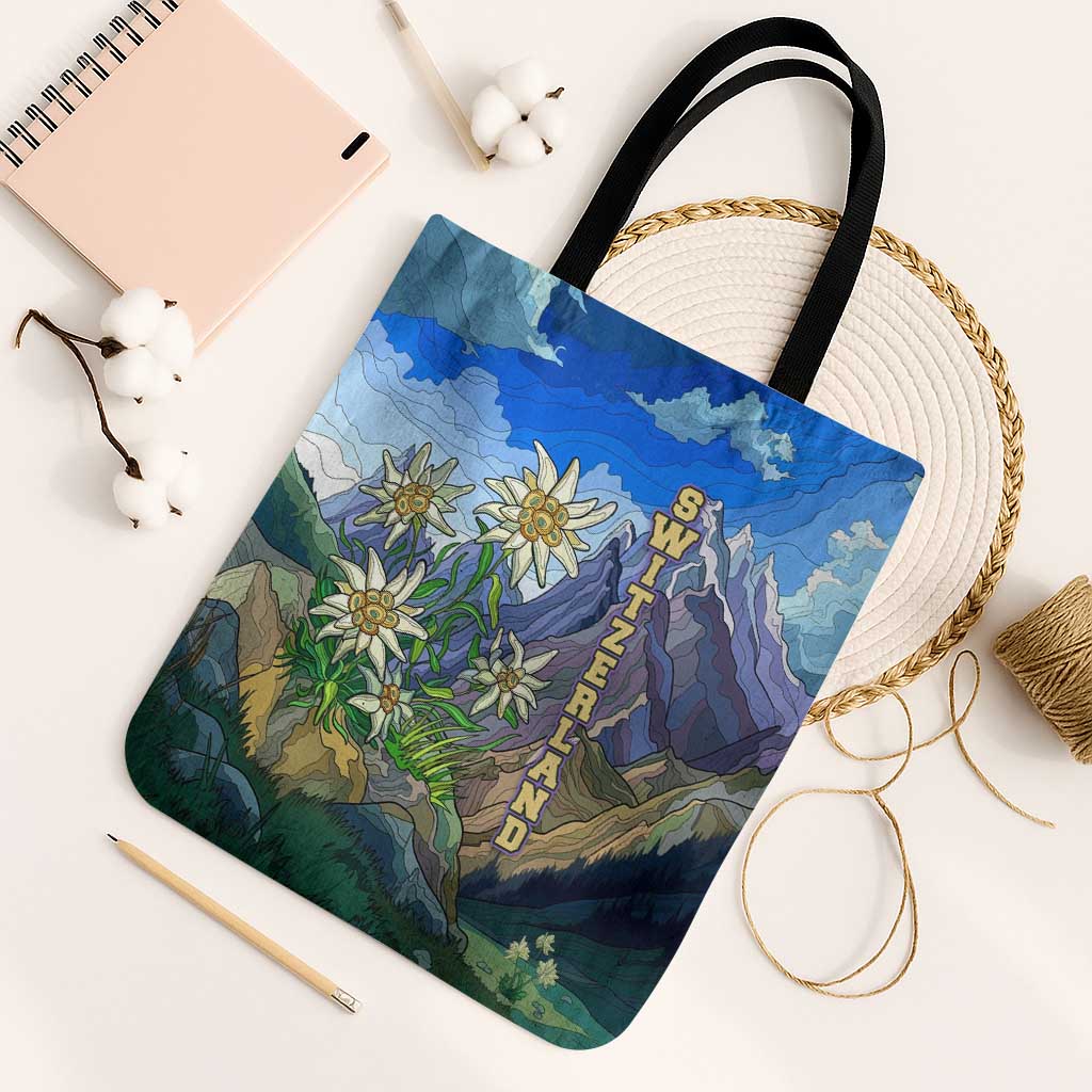 Edelweiss Flower Switzerland Mountain Tote Bag - Wonder Print Shop